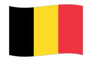 Waving flag of the country Belgium. Vector illustration.