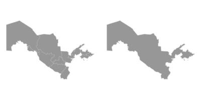Uzbekistán mapa con administrativo divisiones vector ilustración.