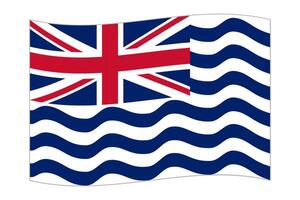 ondeando la bandera del país territorio británico del océano Índico. ilustración vectorial vector