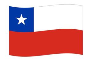 Waving flag of the country Chile. Vector illustration.