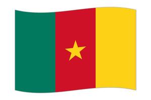 Waving flag of the country Cameroon. Vector illustration.