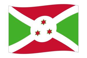 Waving flag of the country Burundi. Vector illustration.