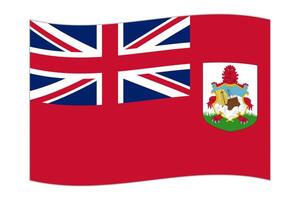 ondeando la bandera del país Bermudas. ilustración vectorial vector