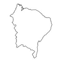 Northeast Region map, Brazil. Vector Illustration.