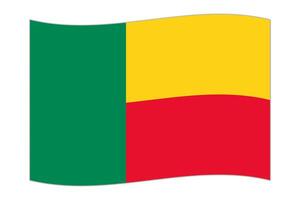 Waving flag of the country Benin. Vector illustration.