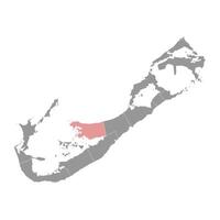 Pembroke Parish map, administrative division of Bermuda. Vector illustration.