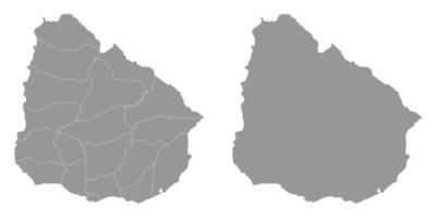 Uruguay mapa con administrativo divisiones vector ilustración.