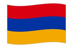 Waving flag of the country Armenia. Vector illustration.