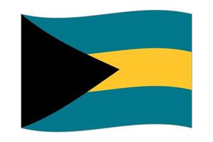 Waving flag of the country Bahamas. Vector illustration.