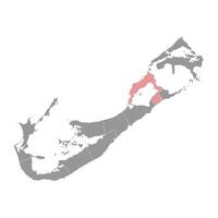 Hamilton Parish map, administrative division of Bermuda. Vector illustration.