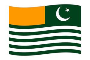 Waving flag of the country Azad Kashmir. Vector illustration.