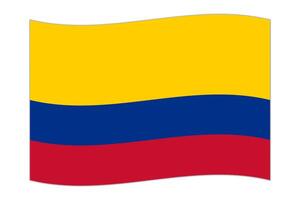 Waving flag of the country Colombia. Vector illustration.