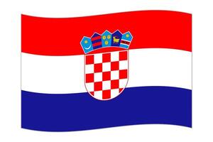 Waving flag of the country Croatia. Vector illustration.
