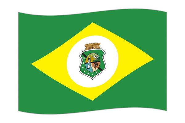Waving flag of Ceara. Vector illustration.