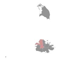 Parish of Saint John map, administrative division of Antigua and Barbuda. vector