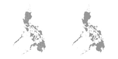 Philippines map with administrative divisions. Vector illustration.