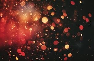 AI generated abstract christmas background with bokeh defocused lights and stars photo