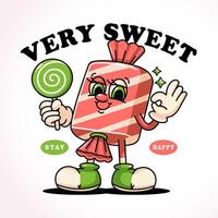 Cute candy retro mascot. Perfect for logos, mascots, t-shirts, stickers and posters vector