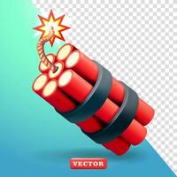 Red dynamite, 3d vector. Suitable for element design and game elements vector