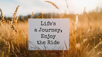 AI generated Inspirational quote. Life is a journey photo