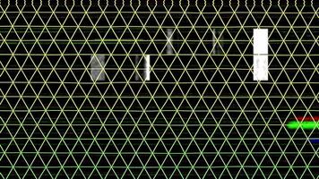 a computer screen with a green and yellow pattern video