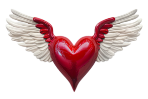 AI generated Heart with Wings png