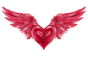 AI generated Heart with Wings png