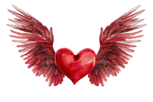 AI generated Heart with Wings png