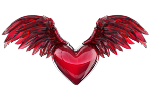 AI generated Heart with Wings png