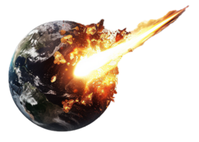 AI generated Asteroid Impact on Earth with Explosive Force png