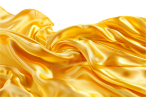 AI generated Elegant Flowing Golden Satin Fabric Texture png