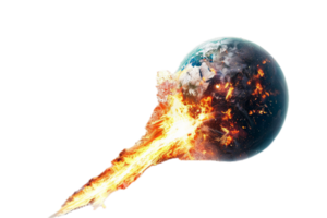 AI generated Asteroid Impact on Earth with Explosive Force png