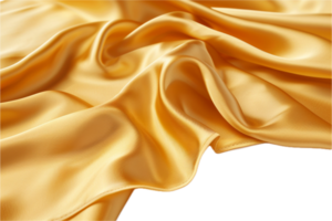 AI generated Elegant Flowing Golden Satin Fabric Texture png