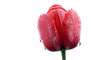 AI generated Fresh Dewy Red Tulip png