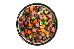 AI generated Healthy Pet Food in a Metal Bowl png