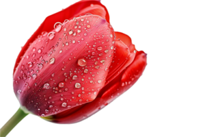 ai gegenereerd vers bedauwd rood tulp PNG