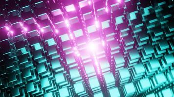 Cyan and Pink Abstract Cube Volume Background VJ Loop with Rotation video