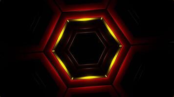 Red and Gold In to Hexagon Background VJ Loop video