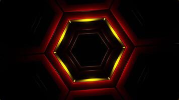 Red and Gold In to Hexagon Background VJ Loop video