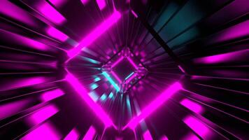 Cyan and Pink Corrugated Neon Strobe Tunnel Background VJ Loop video