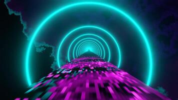 Pink with Cyan Space Bridge Background Loop Animation video