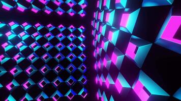 Pink and Cyan Locked Up in Cubic Background VJ Loop video