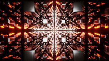 Silver and Orange Abstract Cubic Dimension Background VJ Loop with Rotation video