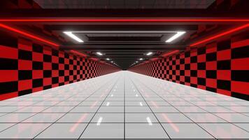 Red and Black and White Futuristic Hallway Background VJ Loop video