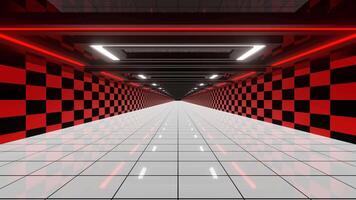 Red and Black and White Futuristic Hallway Background VJ Loop video