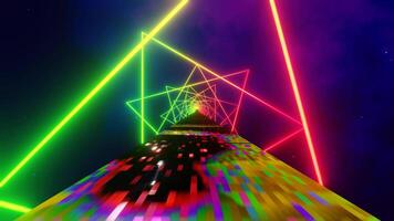 Multicolor Space Bridge Background Loop Animation video