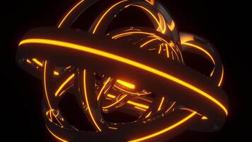 Orange Sci-Fi Rings Background Loop Animation video