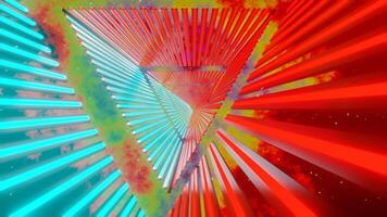 Multicolor Neon Glowing Sci-Fi Triangular Dimension Background VJ Loop video