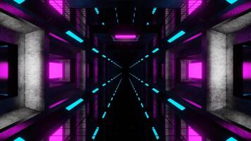 Cyan and Pink Dark Spaceship Corridor Background VJ Loop video