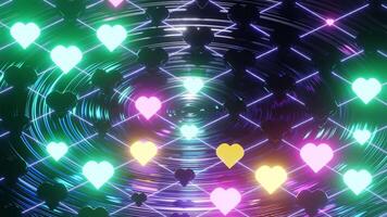 Yellow and Turquoise and Pink Heart Stroboscope Background VJ Loop video